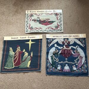 Christmas Tapestry‎ Panels Lot – Angel & Nativity Designs, Set of Three